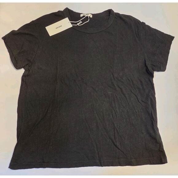 Buck Mason Tops - Buck Mason Black Slub Easy Crew T-Shirt Small Made in USA Cotton NWT READ